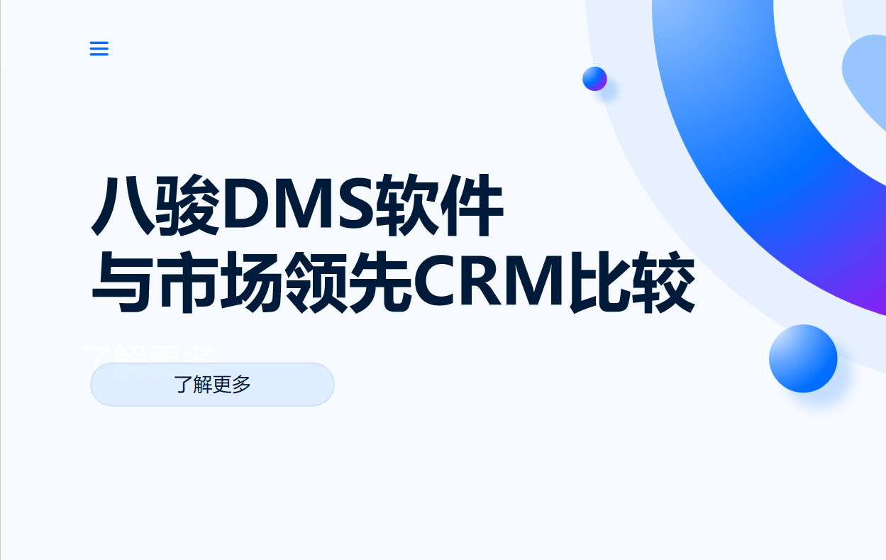 八駿DMS經(jīng)銷商管理軟件與市場(chǎng)領(lǐng)先CRM系統(tǒng)比較