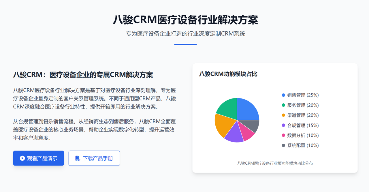 八駿CRM醫(yī)療設(shè)備行業(yè)解決方案